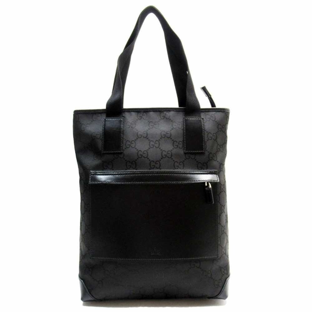 Gucci GG tote bag tonal leather trim shoulder straps Black - Picture 1 of 5